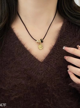 小众高级感项链女简约复古长款毛衣链秋冬时尚个性颈链2025年新款