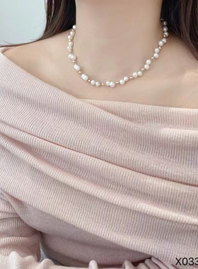 气质优雅时尚个性淡水珍珠项链女高级感小众锁骨链百搭颈链2026年