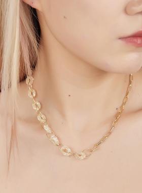 小众镂空缠绕环环相扣项链女