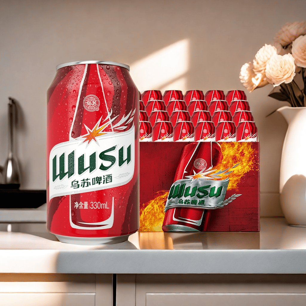 【乌苏啤酒】夺命大乌苏 330ml*24 烈性啤酒 易拉罐整箱装