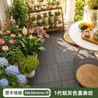 Outdoor plastic wood flooring, courtyard balcony ground self-laid, villa outdoor terrace anti-corrosion wood-plastic splicing DIY flooring thumbnail 4