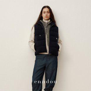 立领拉链羽绒马甲背心女装 保暖加厚羽绒服坎肩 新款 enndou冬装