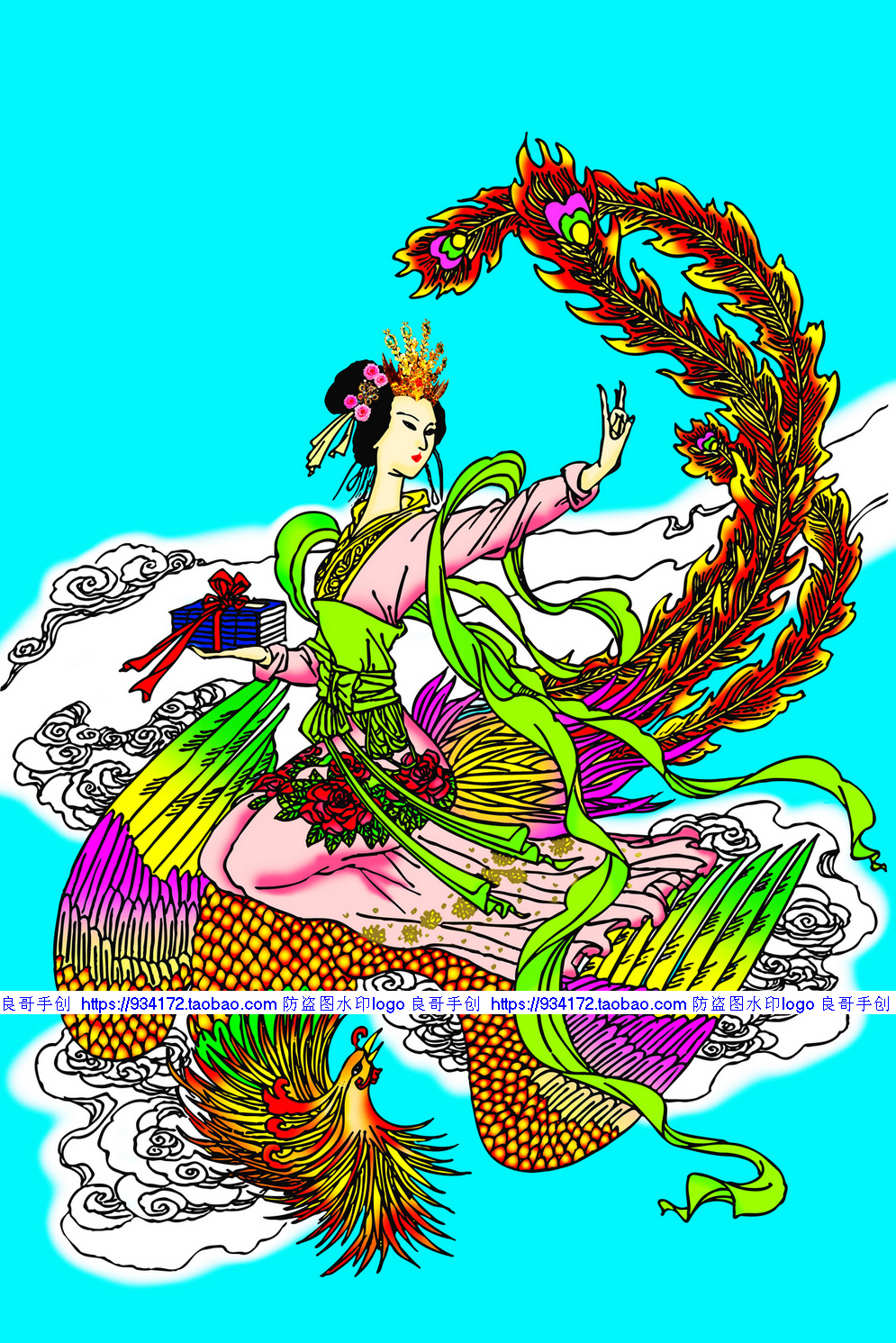 玄女十字绣九天娘娘满绣印花