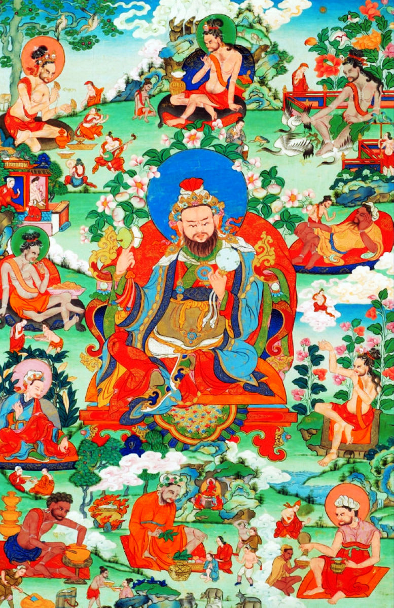 线绣满格全绣印布印花唐卡十字绣