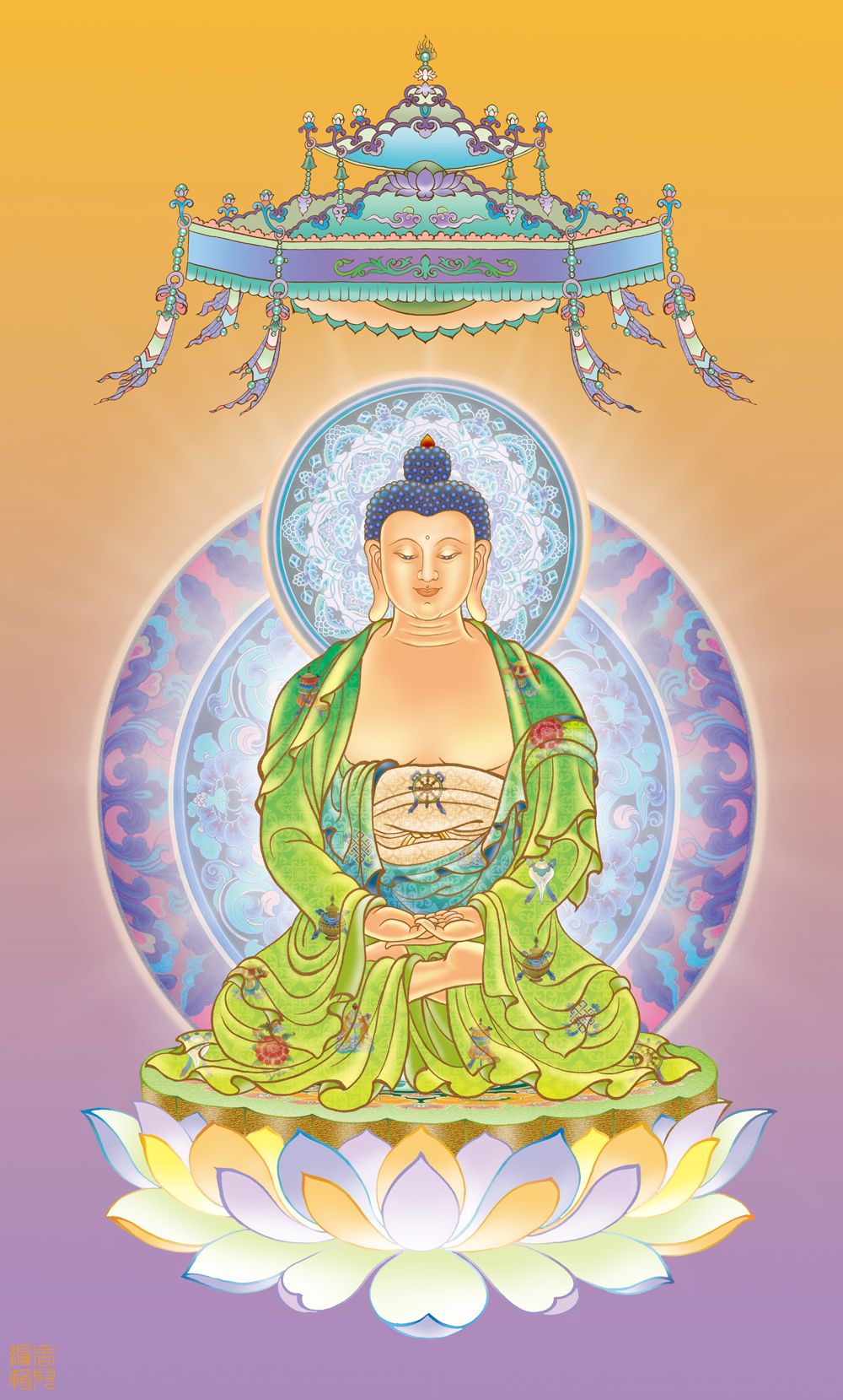 无忧佛土十字绣满绣印花