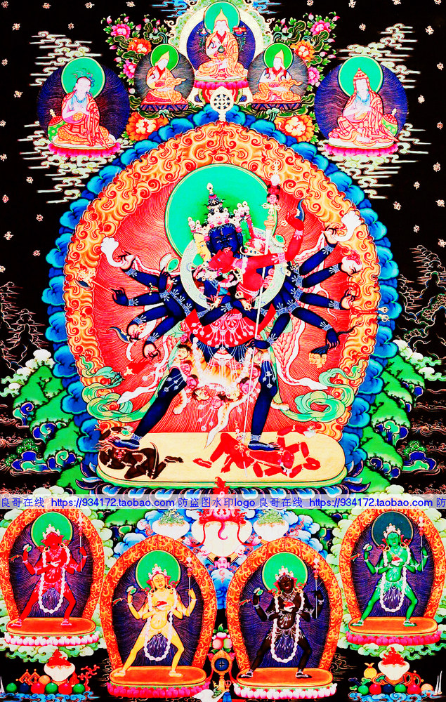 线绣 满绣印花 上乐金刚 藏密本尊 五大本尊之一 胜乐金刚十字绣