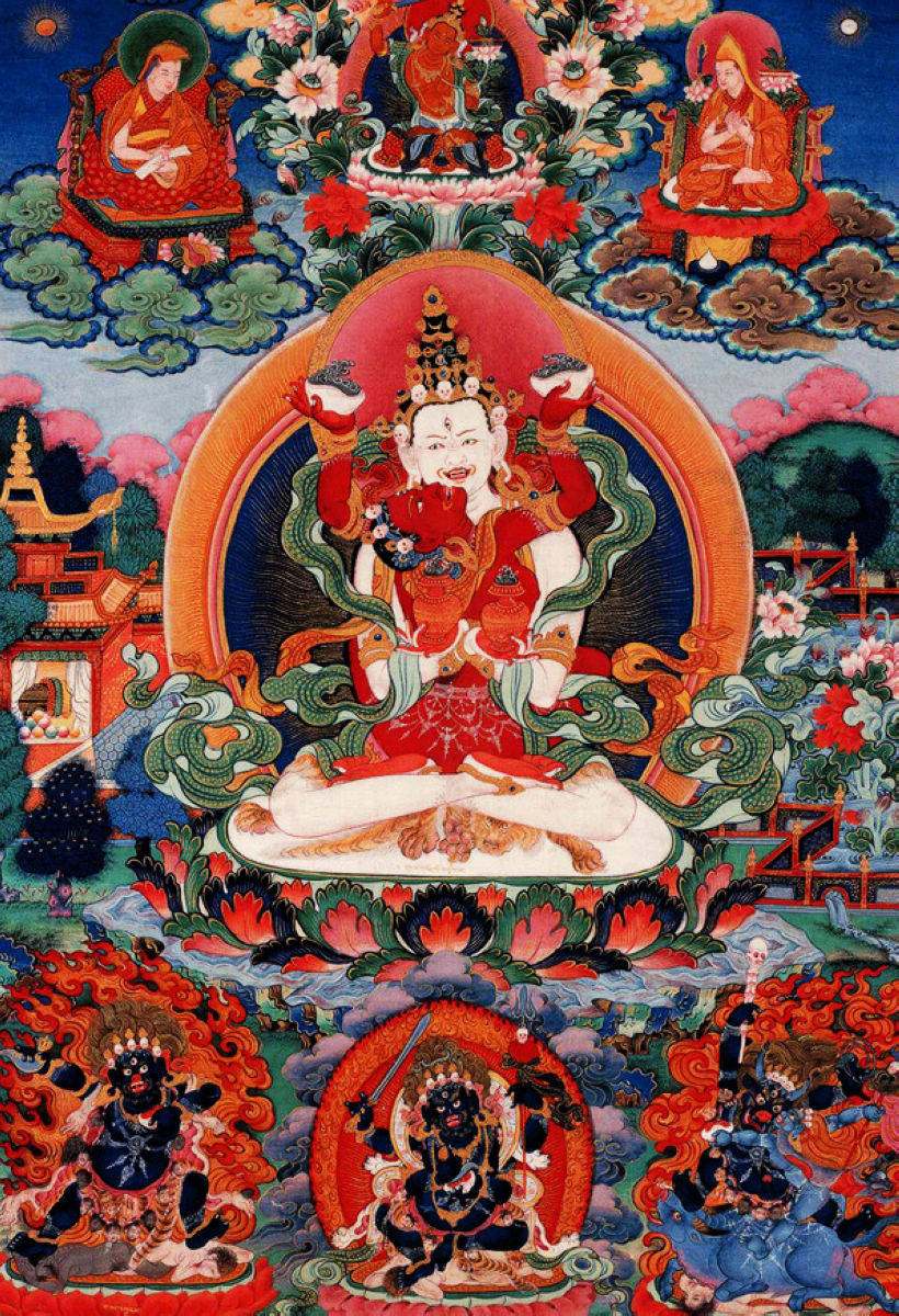 包邮 满格全绣 印布印花 十字绣定制  莲师双身佛像图