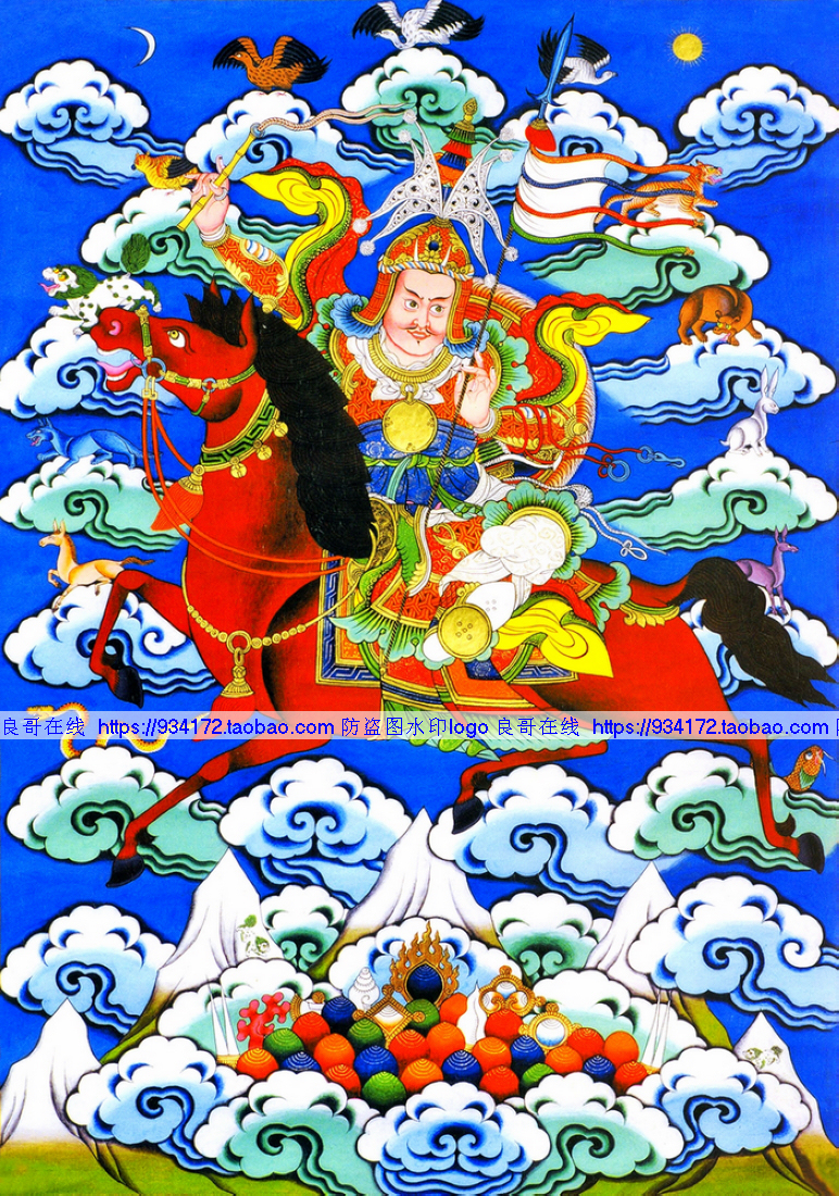 包邮满格全绣格萨尔王十字绣印布
