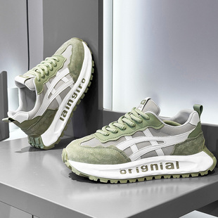 阿甘男鞋春季增高透气厚底护士板鞋运动工作上班软底不累脚老爹鞋