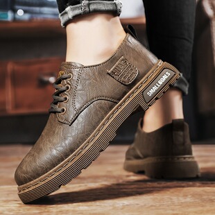 英伦风复古休闲皮鞋 2026新款 运动商务工作软底低帮马丁靴 春季 男鞋