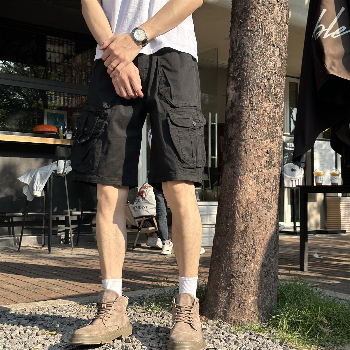 暴走的河马美式工装短裤
