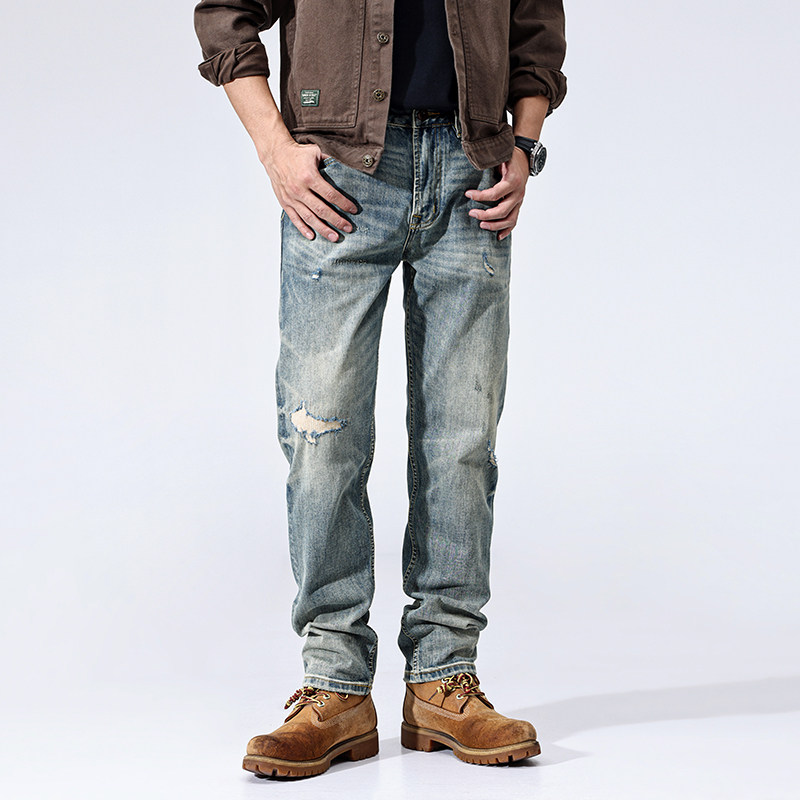 2026年新款牛仔裤男款秋季潮牌休闲百搭修身小脚长裤子男