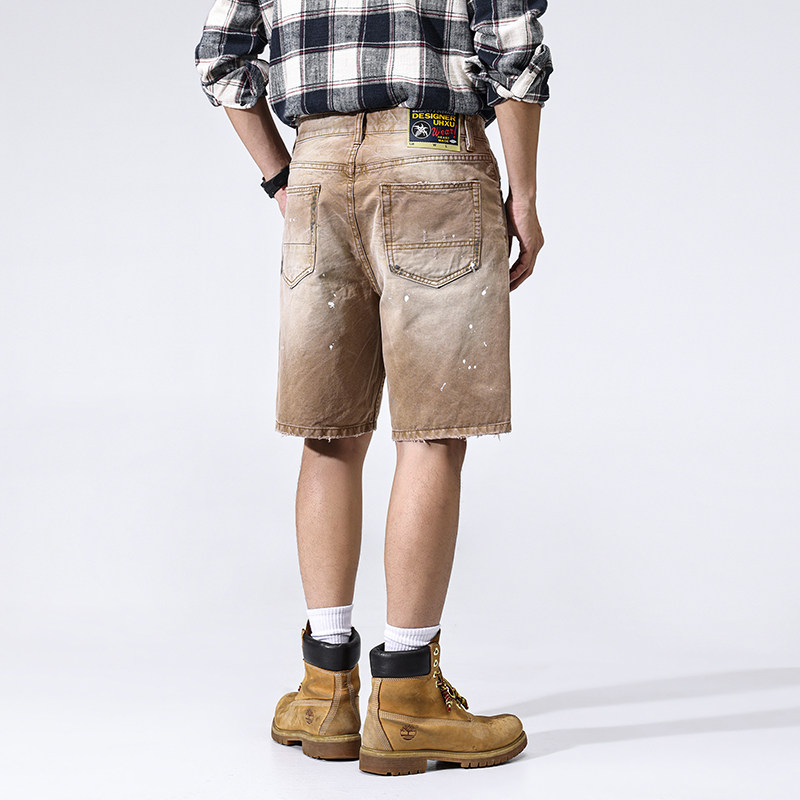 2026年新款牛仔裤男款夏季潮牌休闲百搭修身小脚五分裤男5