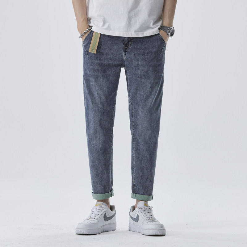 2026年春夏新款高端薄款男款小脚弹力百搭潮流痞帅牛仔裤休闲裤子