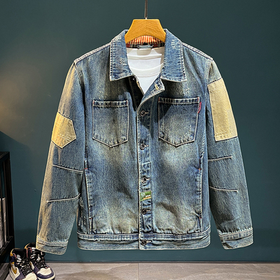 2025年春秋季牛仔外套男韩版复古
