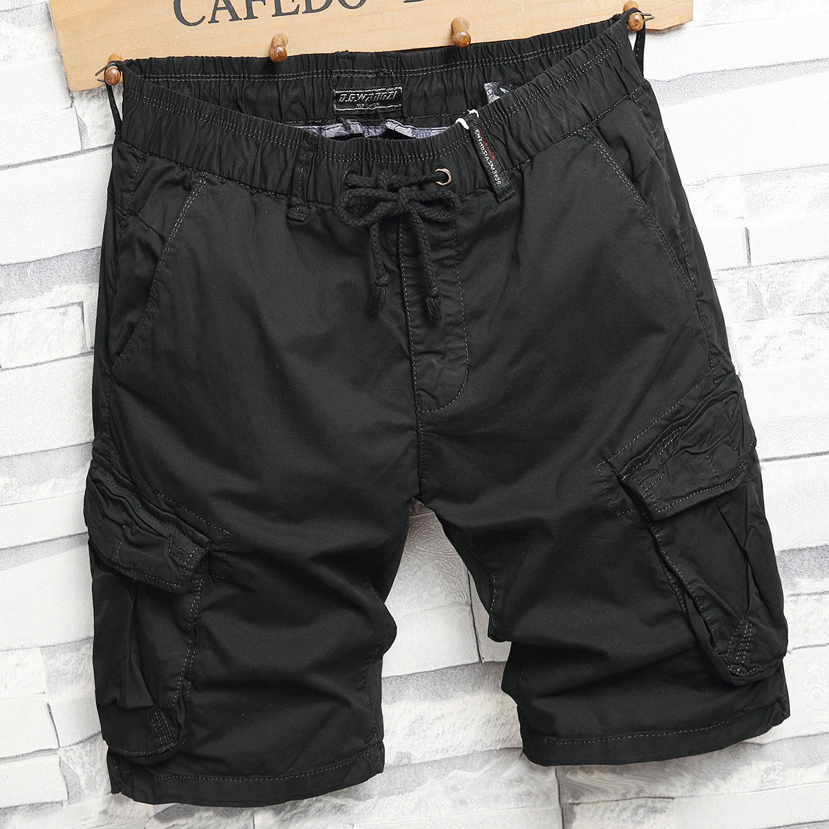 夏季短裤男户外五分裤中裤工装宽松军旅牛仔休闲薄款多口袋5分裤