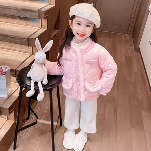 NEXT JAJSO女童夹棉短款2025冬季新款小香风洋气时髦二棉棉服外套