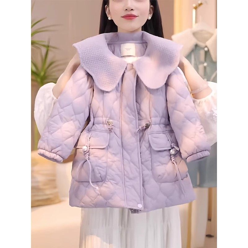 NEXT JANSO女童加绒外套冬装2025新款洋气中大童韩版棉服加厚棉衣