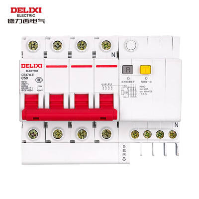 德力西空气开关电气断路器保护器漏保小型断路器DZ47sLE3P+N（N极