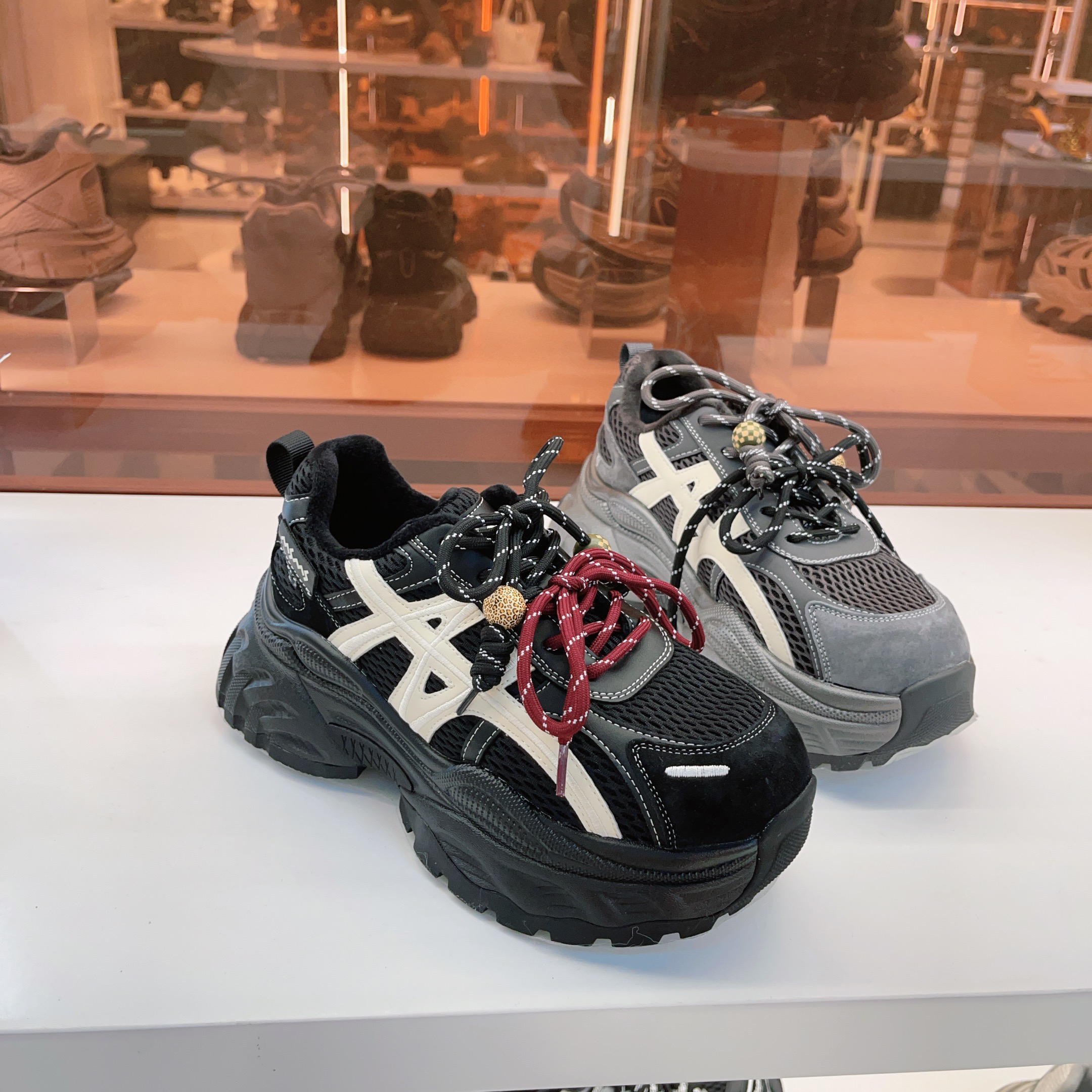 508-403玛莎玛索冬新款复古绒里老爹鞋休闲鞋保暖棉鞋厚底松糕鞋