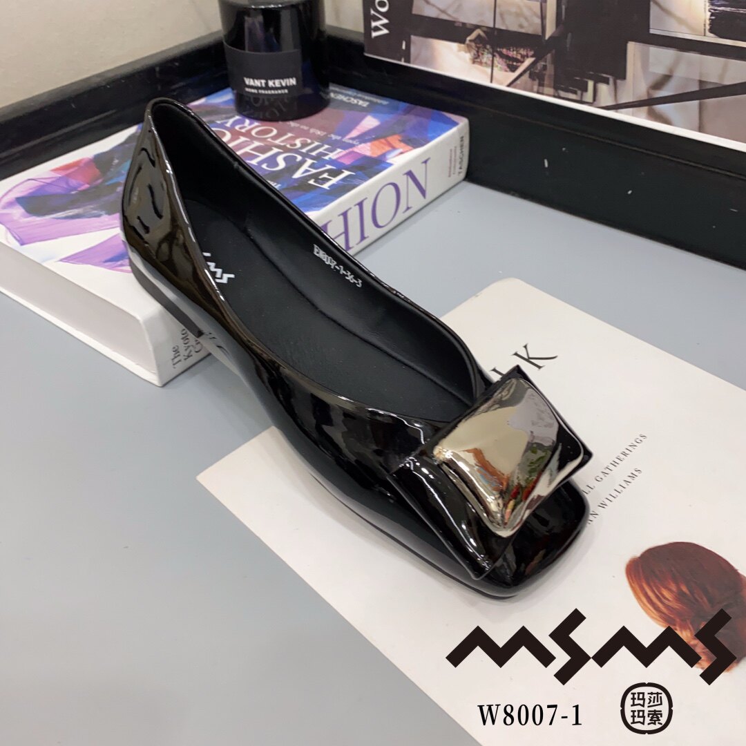 8007-1玛莎玛索2026夏季新款女款乐福鞋漆皮平底单鞋