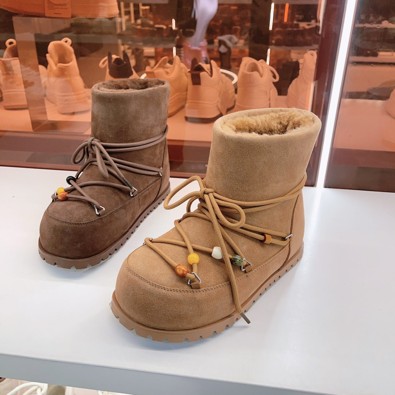 325-8玛莎玛索秋冬季新款加厚保暖短靴雪地靴东北翻毛皮大棉鞋女