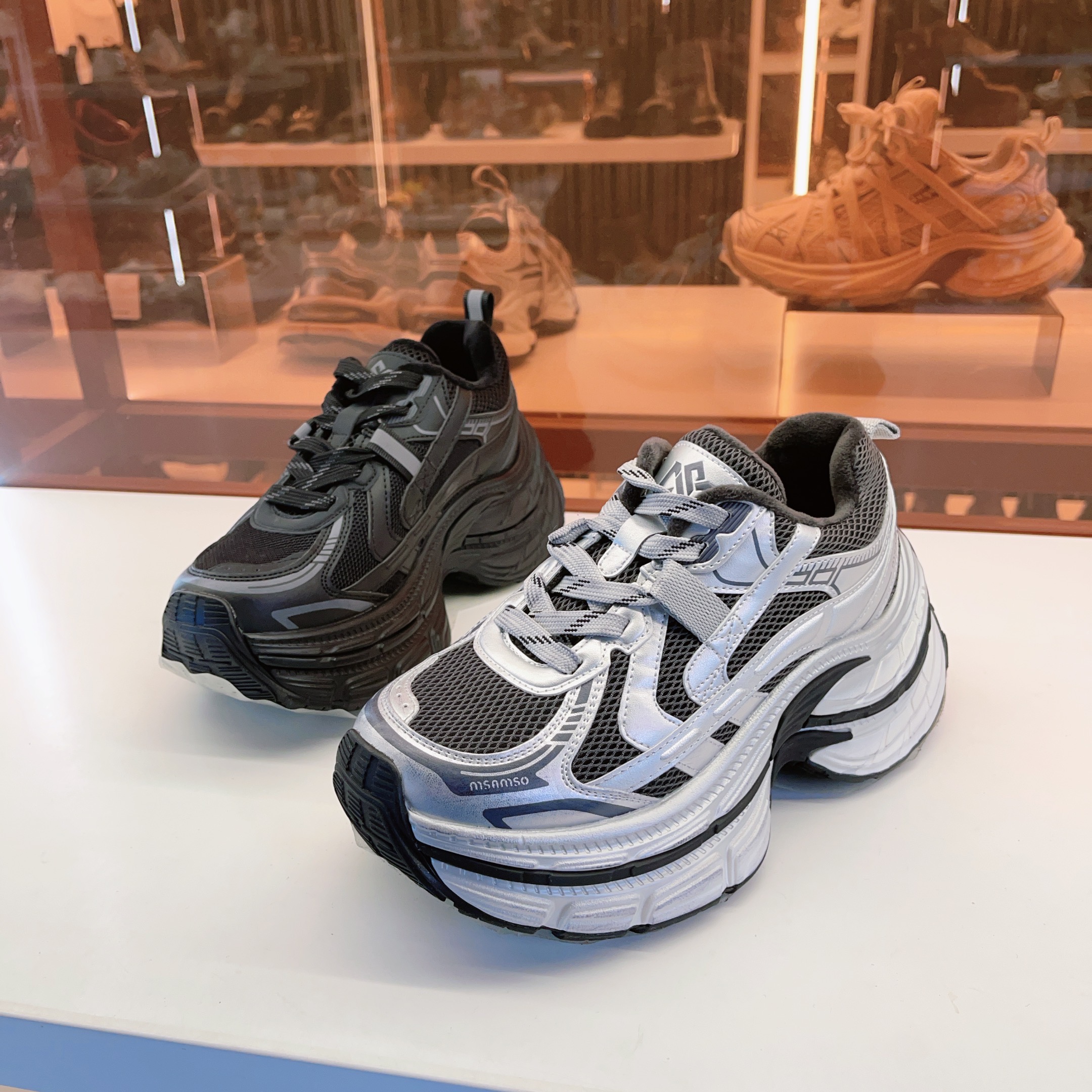 57-190玛莎玛索新厚底运动休闲加绒老爹鞋复古女鞋ins酷帅休闲鞋