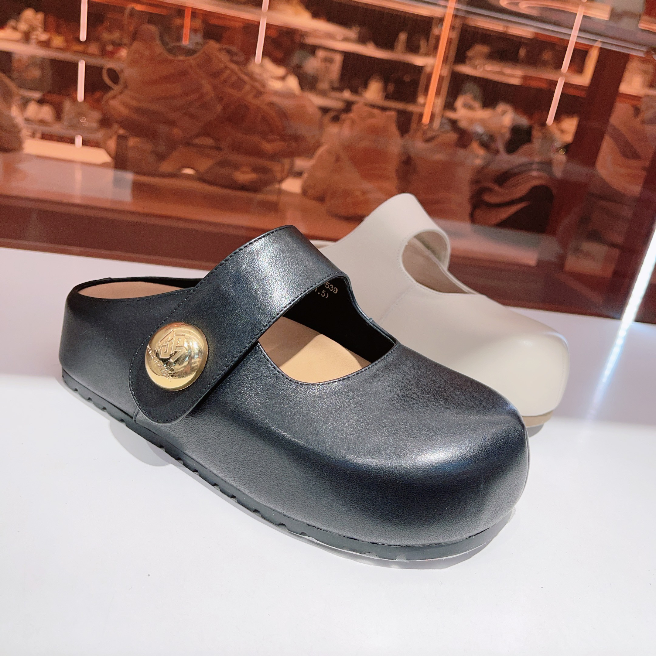 216-539玛莎玛索新款包头皮拖鞋厚底内增高勃肯鞋玛丽珍半拖鞋女