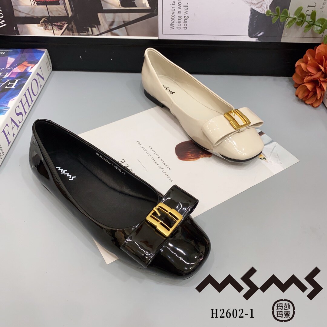 2602-1玛莎玛索2026夏季新款女款乐福鞋女鞋瓢鞋漆皮平底单鞋