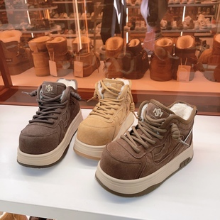 丑萌雪地靴大棉保暖高帮面包鞋 252 厚底板鞋 新款 102玛莎玛索冬季