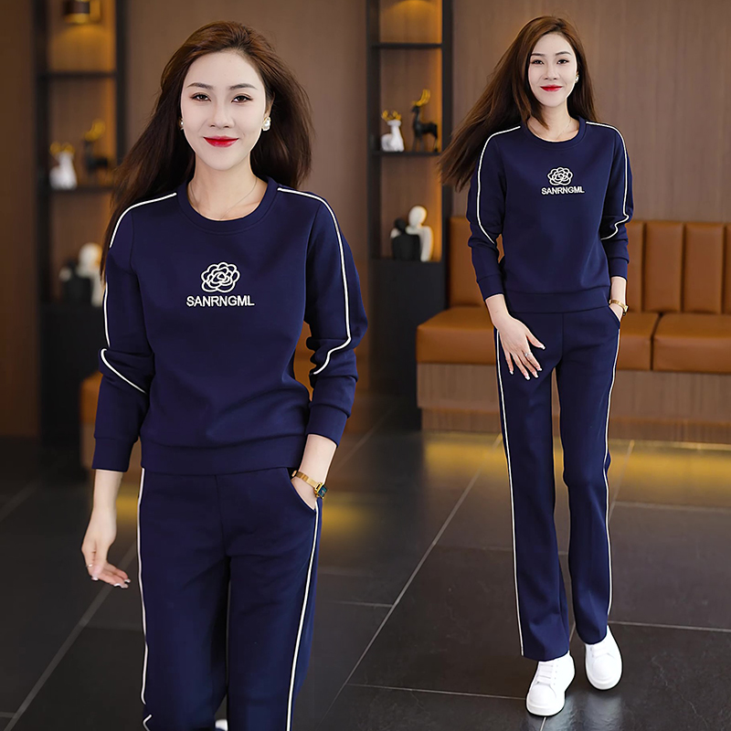 时尚高档休闲运动服套装女2025春秋新款减龄显瘦圆领卫衣裤两件套,女装/女士精品,休闲运动套装,淘宝优惠券,粉丝福利购,淘宝优惠卷