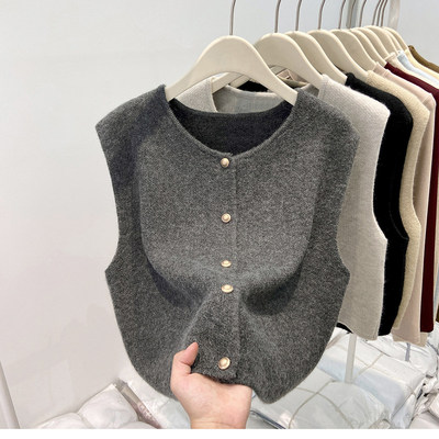 2025秋冬韩版宽松针织马甲叠穿