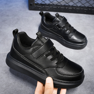 儿童鞋子男款女款2025春款新款韩版潮黑色男童运动鞋白色女童板鞋