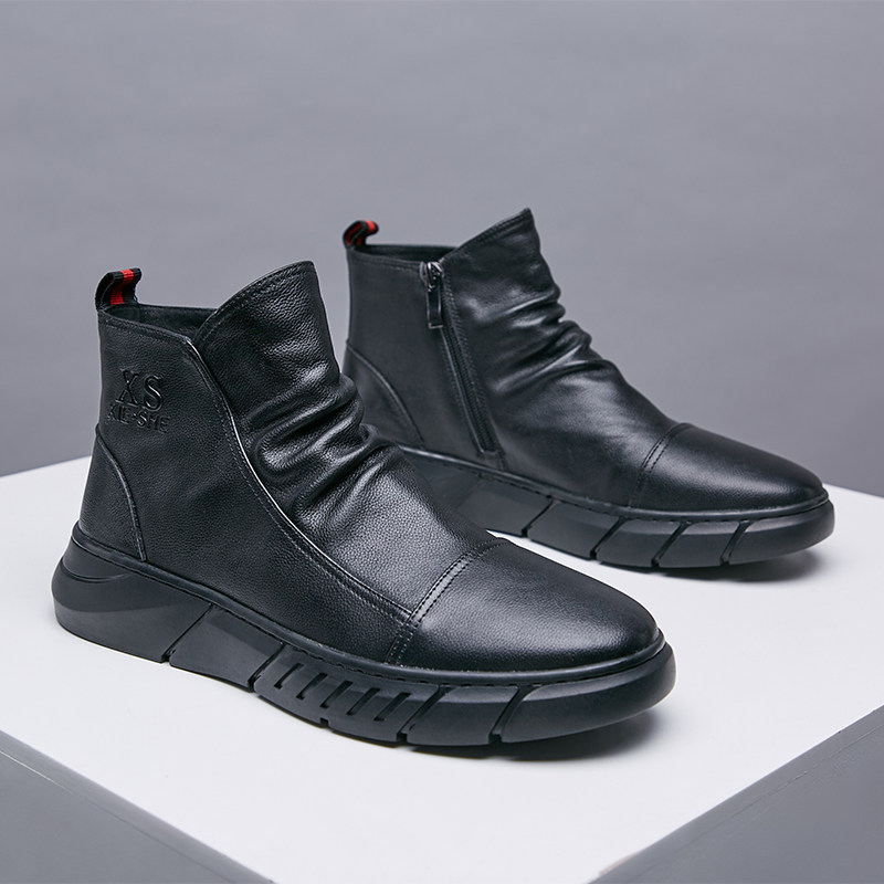 Martin Male boots Help winter Plush thickening England black genuine leather Versatile Korean Edition Snow boots Gaobang Chelseain the Men's Shoes, Boots  category - from Buy2taobao.com to provide professional Taobao agent buy service
