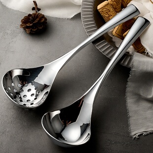 316L不锈钢汤勺家用盛汤勺漏勺公用勺粥勺稀饭勺火锅漏勺分餐汤匙