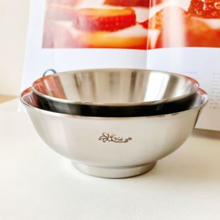 维乐仕18-10不锈钢双层大碗18-20CM泡面碗隔热防烫米线碗螺蛳粉碗