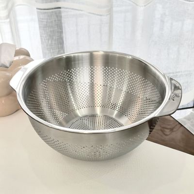 304不锈钢沥水篮洗菜盆滤水篮厨房水果篮漏盆洗米筛淘米篮25cm