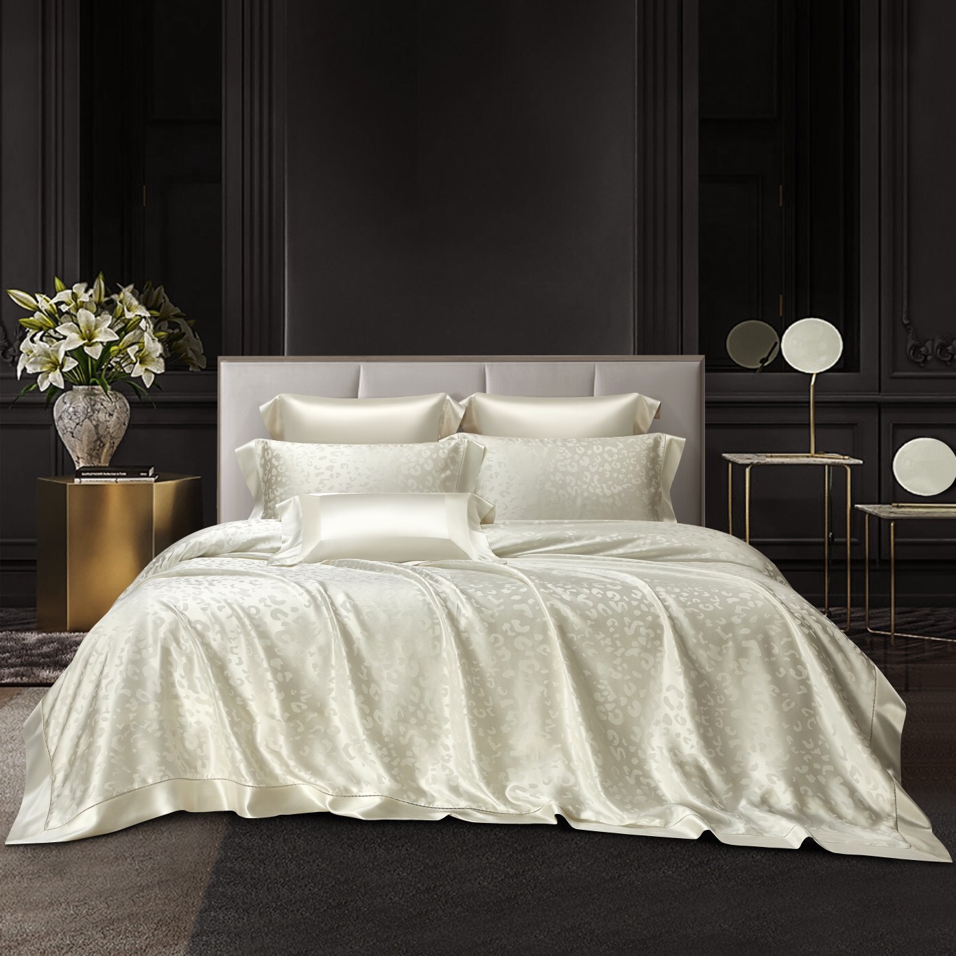 高端奢华100%桑蚕丝真丝四件套