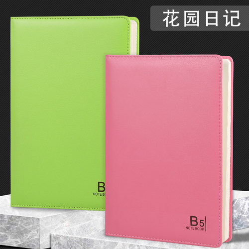红缘小清新皮面笔记本商务