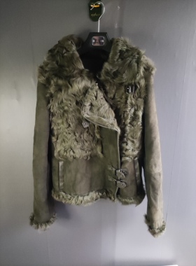 万恩小胡羊真羊毛皮一体机车短款上衣女羊毛皮草外套清仓