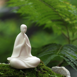 德化白瓷家居无相佛桌面禅意摆件中式陶瓷人物客厅玄关装饰工艺品