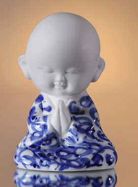 德化白瓷无相佛桌面禅意摆件