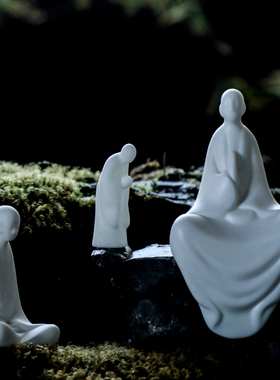 陶瓷新中式客厅桌面无相禅意摆件