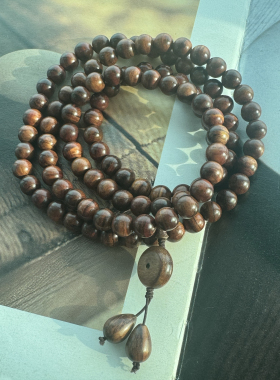 微澜之间 天然海南黄花梨紫油梨8mm圆珠108款佛珠