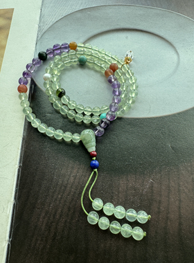 秋日畅想 葡萄石紫水晶108款佛珠