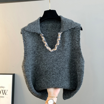 马甲女款2025新款小个子春秋外穿针织背心毛衣外套秋冬季叠穿坎肩