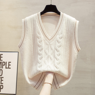 马甲女款背心外套春秋坎肩2026新款针织毛衣V领宽松秋冬马夹外穿
