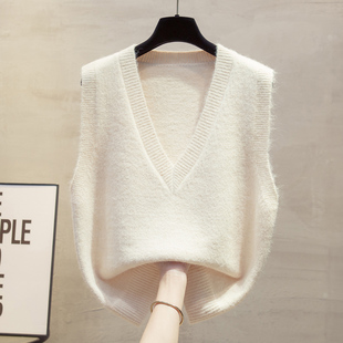 马甲女款背心外套春秋坎肩2026新款针织毛衣V领宽松秋冬马夹外穿