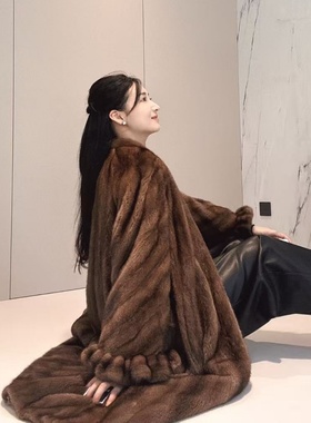 CIWEN FUR 【公主袖]分刀机开全抽刀工艺哥本哈根水貂长款女