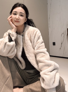 CIWEN FUR 【小美满】哥本哈根水貂宽松慵懒短装皮草